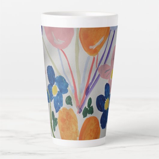 Blume und Balloons Latte Tasse (Vorderseite)
