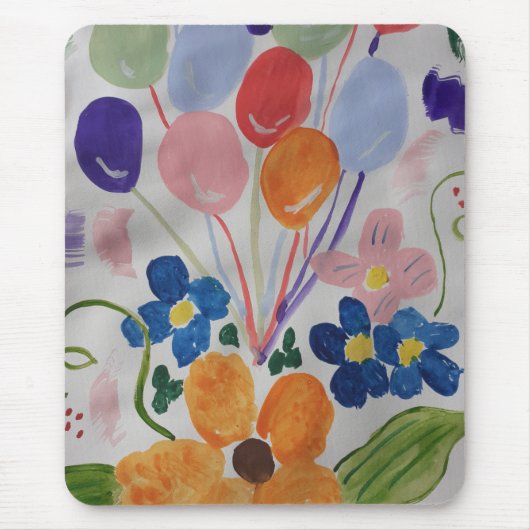 Blume und Balloons Maus Mat Mousepad (Vorne)