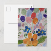 Blume und Balloons Postkarte (Vorne/Hinten)