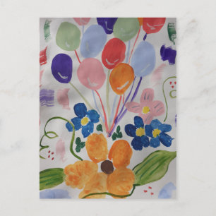 Blume und Balloons Postkarte
