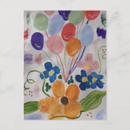 Blume und Balloons Postkarte