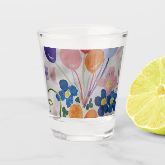 Blume und Balloons Schnapsglas (Vorderseite)