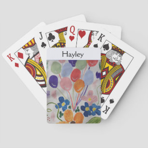 Blume und Balloons Spielkarten