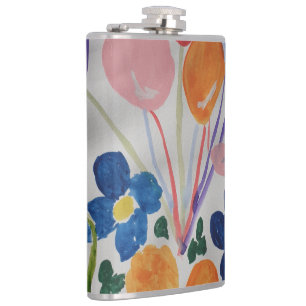 Blume und Balloons Vinyl ummantelter Kolben Flachmann