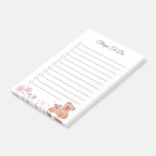 Blume und Bären Dinge zu tun Notizen (angewinkelt)