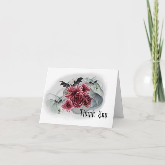 Blume und Bat Dankeschön Karte (Vorderseite)