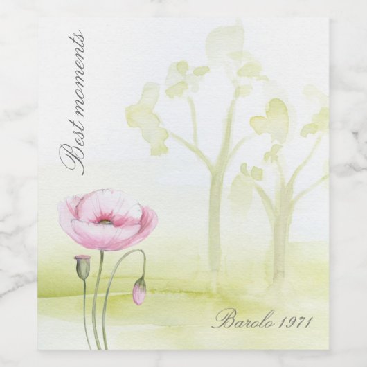 Blume und Bäume Weinetikett (Einzelnes Label)