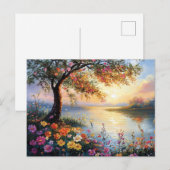 Blume und Baumlandschaft im Freien Postkarte (Vorne/Hinten)
