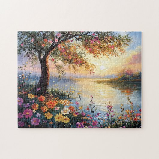 Blume und Baumlandschaft im Freien Puzzle (Horizontal)