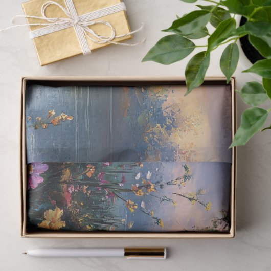 Blume und Baumlandschaft im Freien Seidenpapier (Geschenk)