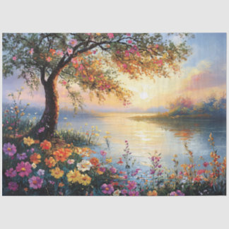 Blume und Baumlandschaft im Freien Seidenpapier