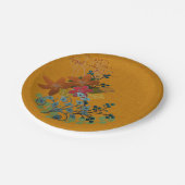 Blume und Beeren auf Imitaten Pappteller (Schrägansicht)