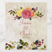 Blume und Beeren Weinetikett (Einzelnes Label)