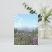 Blume und Berge Postkarte (Stehend Vorderseite)