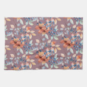 Blume und Berries auf Mauve Geschirrtuch (Horizontal)