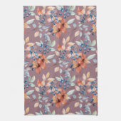 Blume und Berries auf Mauve Geschirrtuch (Vertikal)