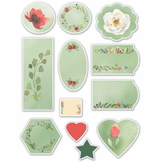 Blume und Berries Fall Sortiment Scrapbook Aufkleber (Vorderseite)