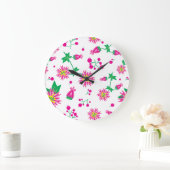 Blume und Berries Große Wanduhr (Zuhause)