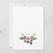 Blume und Berries Hochzeit Einladung (Rückseite)