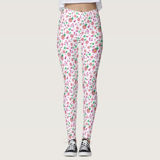 Blume und Berries Leggings (Vorderseite)