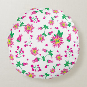 Blume und Berries Rundes Kissen
