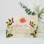 Blume und Berries Vielen Dank Dankeskarte (Stehend Vorderseite)