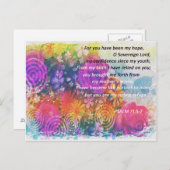 Blume und Bibelverse "Rose und Träume" Postkarte (Vorne/Hinten)