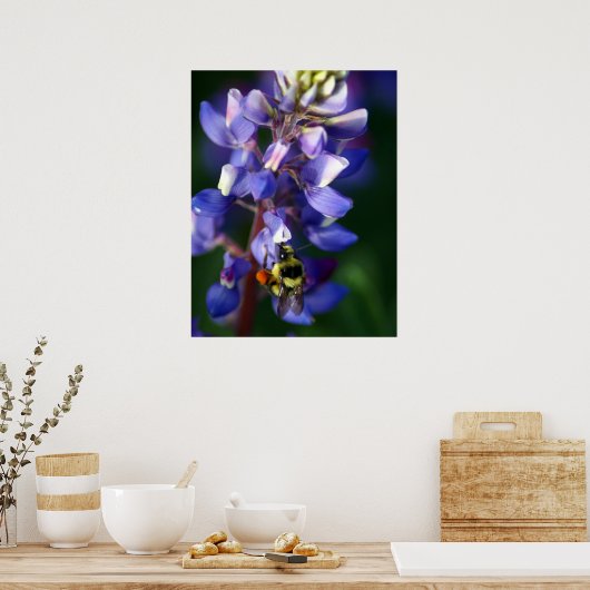 Blume und Biene Poster (Küche)