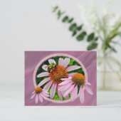 Blume und Biene Postkarte (Stehend Vorderseite)