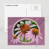 Blume und Biene Postkarte (Vorne/Hinten)