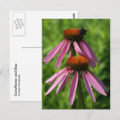 Blume und Biene Postkarte (Vorne/Hinten)