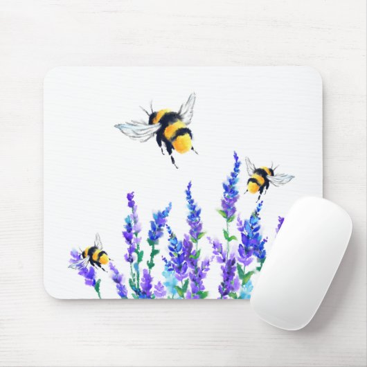 Blume und Bienen, die die Maus fliegen Mousepad (Mit Mouse)