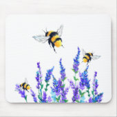 Blume und Bienen, die die Maus fliegen Mousepad (Vorne)