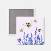 Blume und Bienen fliegen Magnet-Geschenk Magnet (Vorderseite/Rückseite)
