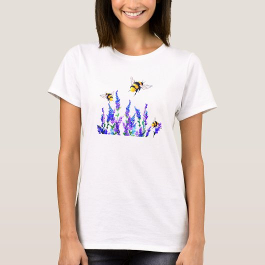 Blume und Bienen fliegen T - Shirt Frühjahrsfreude (Vorderseite)