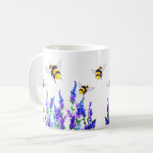 Blume und Bienen Fliegen Tasse Frühling (Vorderseite Links)