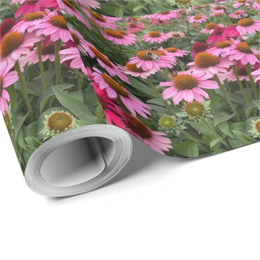 Blume und Bienen Geschenkpapier (Rolleneckpunkt)