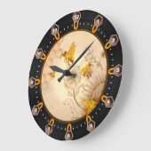 Blume und Bienen Große Wanduhr (Winkel)