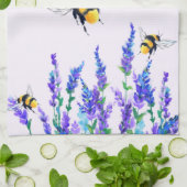 Blume und Bienen Handtuchfeder Geschirrtuch (Gefaltet)
