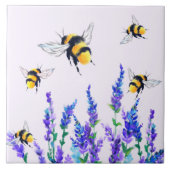Blume und Bienen Keramik Tile Fliese (Vorderseite)