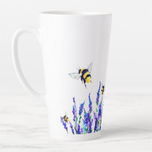Blume und Bienen Latte Tasse