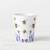Blume und Bienen Latte Tasse (Vorderseite)