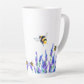 Blume und Bienen Latte Tasse (Rechte Ecke)