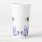 Blume und Bienen Latte Tasse (Vorderseite)