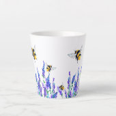 Blume und Bienen Latte Tasse (Vorderseite)