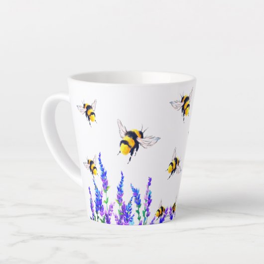 Blume und Bienen Latte Tasse Frühlingsfreuden (Linke Ecke)