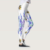 Blume und Bienen Leggings Frische Frühling