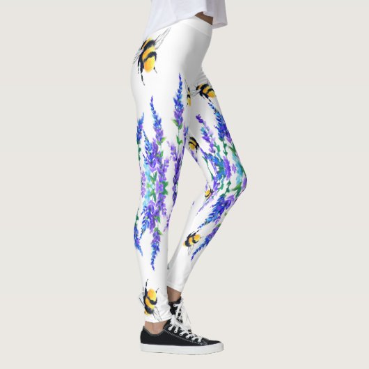 Blume und Bienen Leggings Frische Frühling (Rechts)