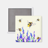 Blume und Bienen-Magnet-Frühling Magnet (Vorderseite/Rückseite)