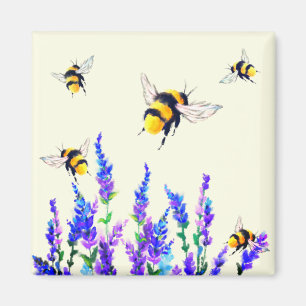 Blume und Bienen-Magnet-Frühling Magnet